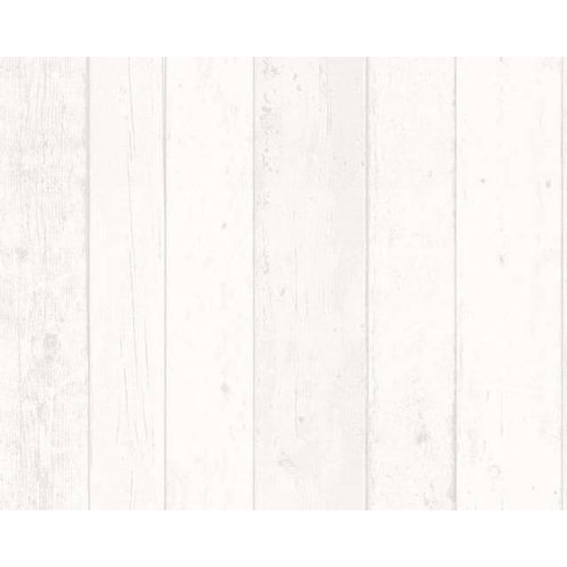 A.S. Création Tapet - Tapet i trädesign i vitt och grått - Tapet för olika rum - Väggtapet i 10,05 m x 0,53 m