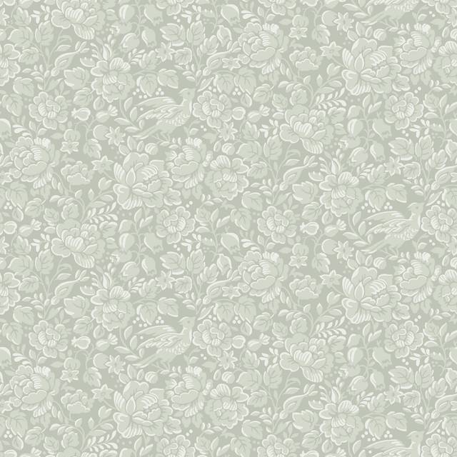 Tapet Duro Blommor & Blad Jenny Ljusgrön