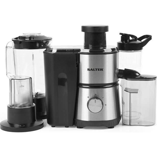 Salter EK4294 4-in-1 Juice and Blend 400W Blender - Black and Stainless Steel, Black