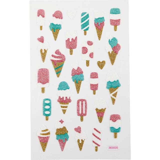 Glitterstickers, glassar, ark 10x16 cm, 1 ark