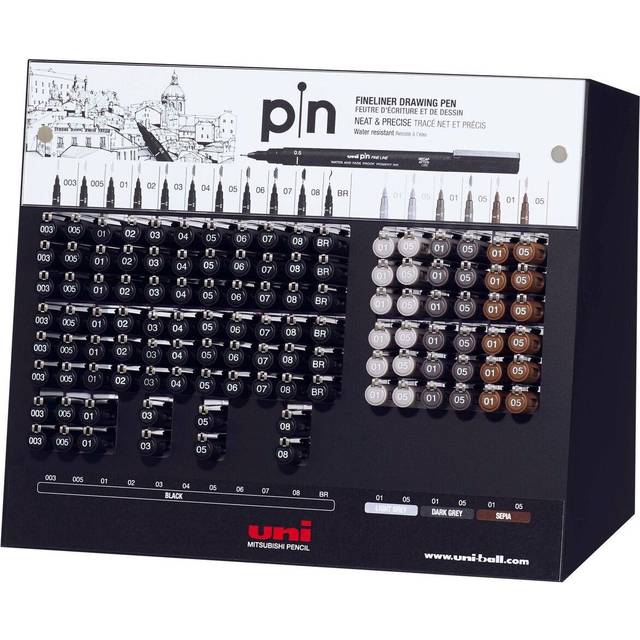 Uniball Pin Fine Liner Drawing Pen - Black / 0.05mm