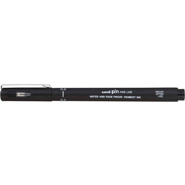 Uniball Pin Fine Liner Drawing Pen - Black / 0.2mm