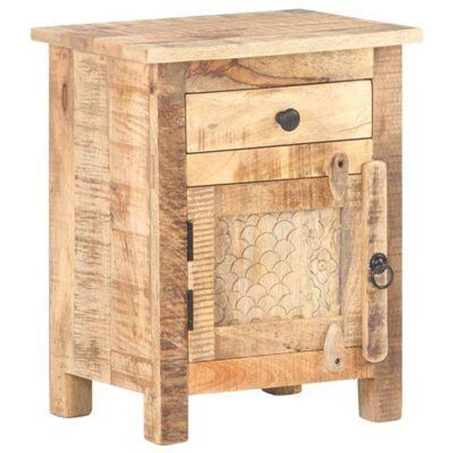 vidaXL Bedside Cabinet 40x30x50 cm Rough Acacia Wood - Brown