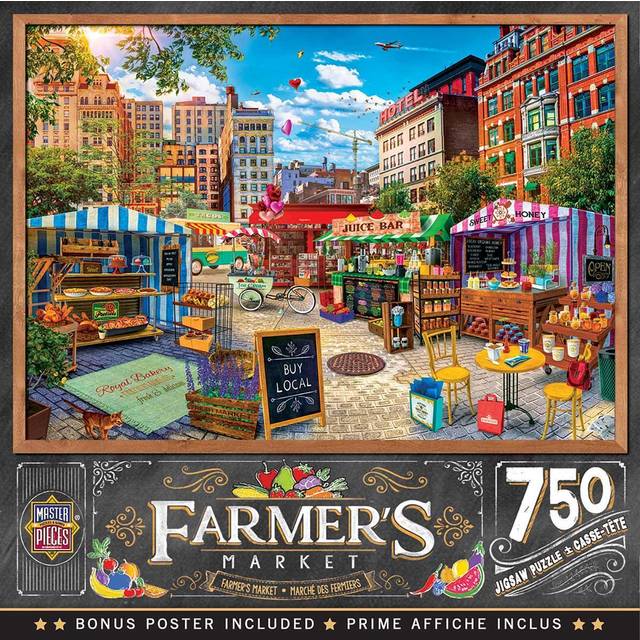 Masterpieces Puzzle Farmers Market Buy Local Honey Puzzle 750 Piece Jigsaw Puzzle