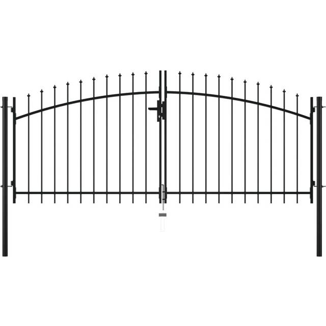 Dubbelgrind med spjut-toppar 300x150 cm