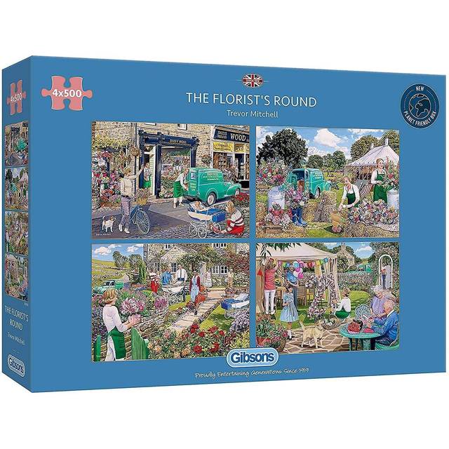 Gibsons The Florist's Round Jigsaw Puzzle (4 x 500 Pieces)