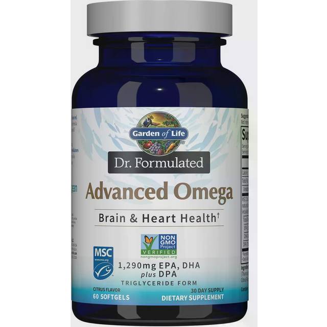 Garden of Life  Dr. Formulated  Advanced Omega  Citrus  60 Softgels (645 mg per Softgel)