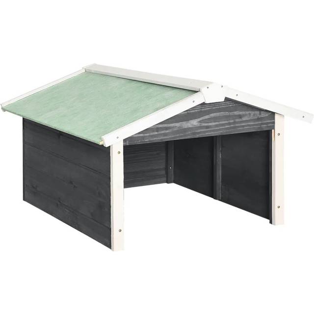 vidaXL Garage för robotgräsklippare 72x87x50 cm mocca och vit granträ