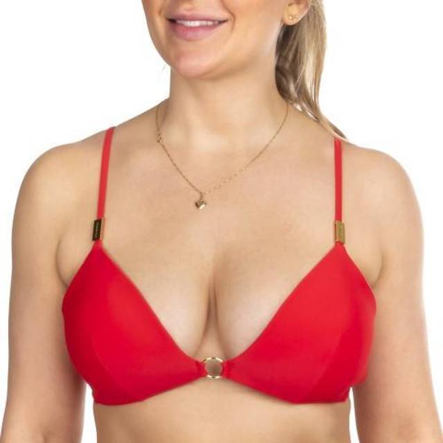 Calvin Klein Core Solid Fixed Triangel Bikini - Red - Small