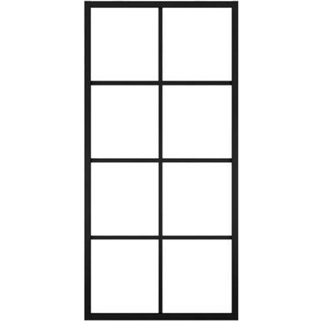 vidaXL Sliding Door Aluminium and ESG Glass 90x205 cm Black