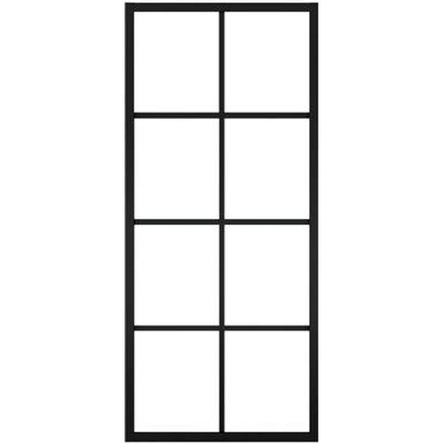vidaXL Sliding Door Aluminium and ESG Glass 76x205 cm Black