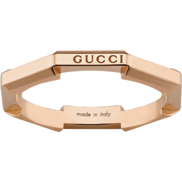 18ct Rose Gold Gucci Link to Love Ring - Ring Size P