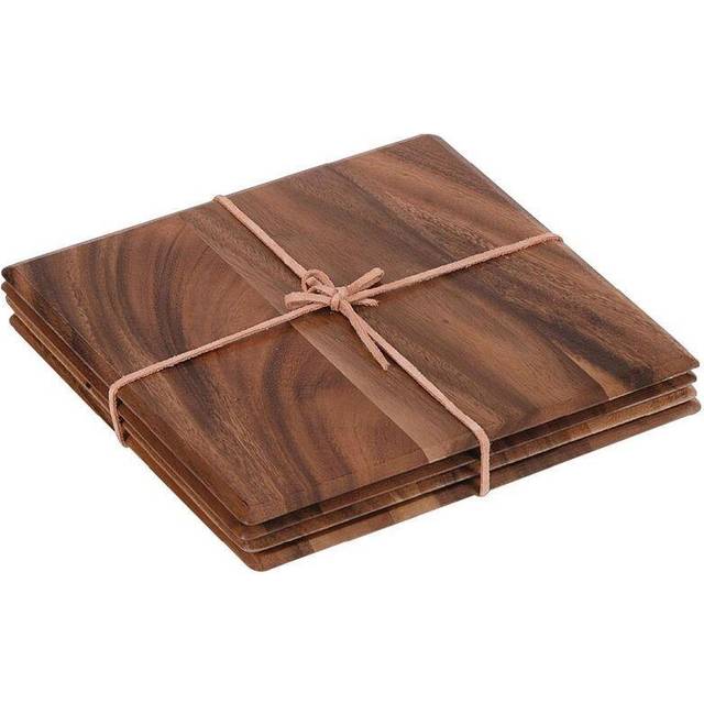 T&amp;G Square Wooden Table Mats (Pack of 4)