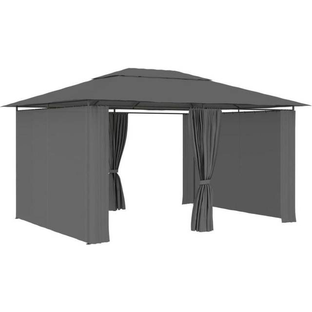 vidaXL Garden Marquee with Curtains 4x3 m Anthracite