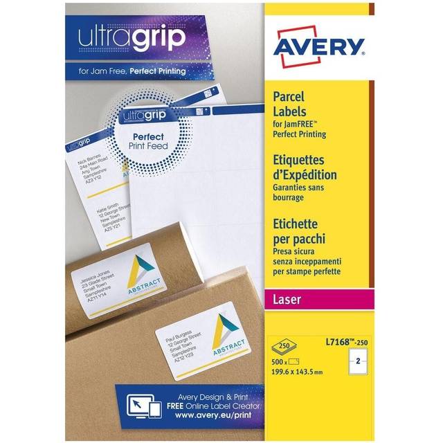 (2 Per A4 Sheet - 199.6 x 143.5 mm - L7168 Avery, 25 Sheets) A4 Sheets White Address Sticky Shipping Labels A4 Stickers Printer Self Adhesive