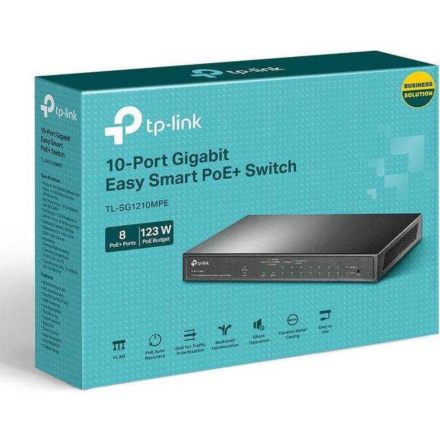 TP-Link 10-Port Gigabit Easy Smart Switch with 8-Port PoE+