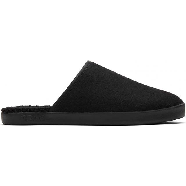 Toms Harbor Mule Slippers Men's | Slip On Shoes  | Black Repreve Two Tone Felt  | UK Size 7