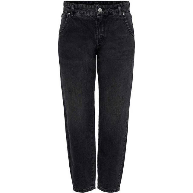 ONLY Dam jeans med hög midja ONLTroy Life Carrot Ankle, Svart denim, (XS) W x 32L