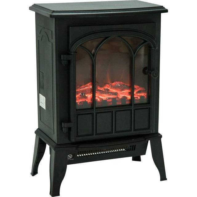 HOMCOM Freestanding Electric Fireplace Heater, 1000W/2000W-Black
