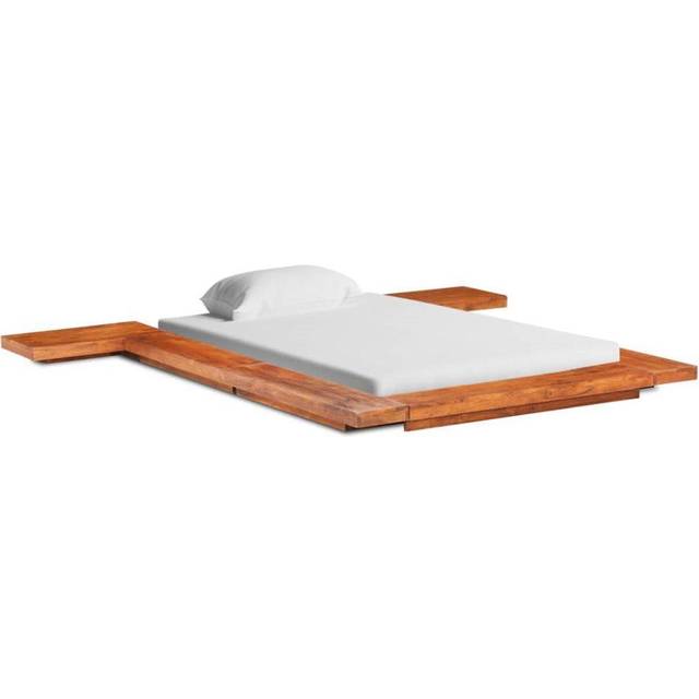 vidaXL Solid Acacia Wood Japanese Futon Bed Frame 90x200 cm Wooden Single Bed
