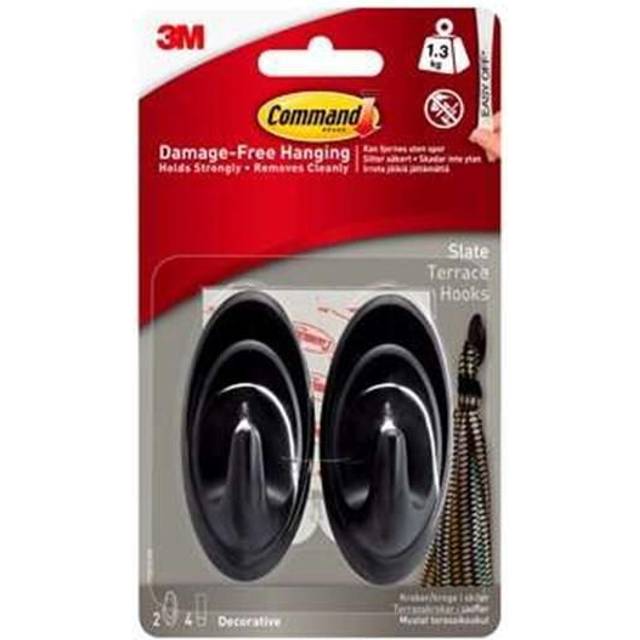 3M Command ellipskrok med skifferfinish 17086S