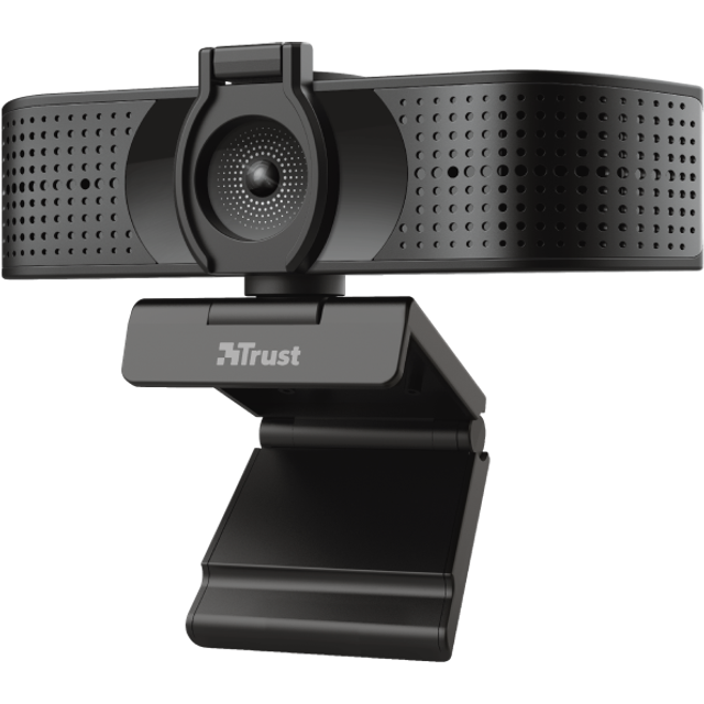 Trust Teza 4K Ultra HD webbkamera, 3840 x 2160, 2 integrerade mikrofoner och autofokus, 30 FPS, USB Plug & Play, webbkamera för lag, Zoom, Skype, PC