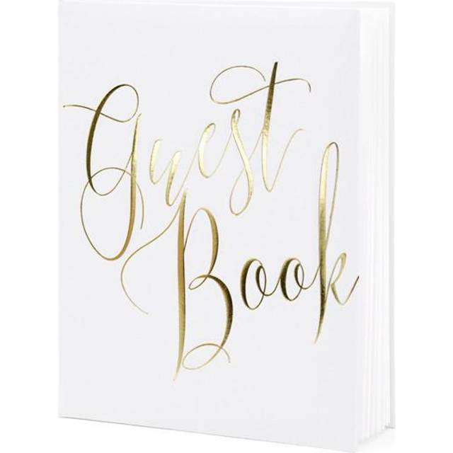 Gæstebog Guest Book Hvid og Guld