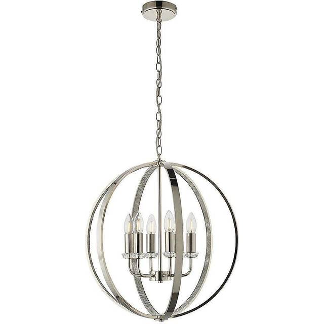 Endon Ritz Diamante 6 Light Ceiling Pendant, Nickel