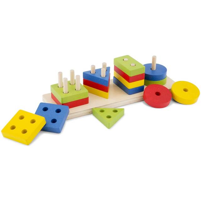 New Classic Toys geometriskt stacking-pussel, flerfärgad färg
