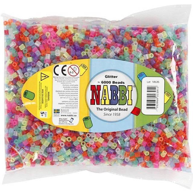 Nabbi Pärlor 6000 st - Glitter färger - Medium