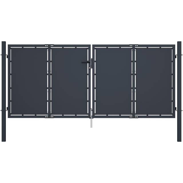 vidaXL Garden Gate Steel 300x125 cm Anthracite
