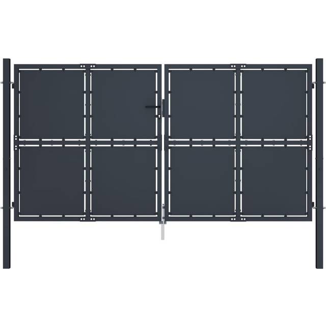 (300 x 150 cm) vidaXL Garden Gate Steel Anthracite Outdoor Fence Doors Patio Gate Multi Sizes