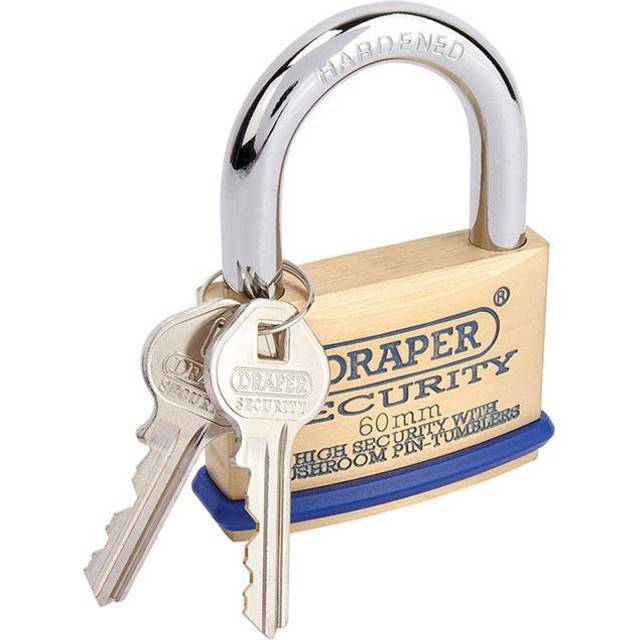 Draper Solid Brass Padlock 60mm Standard