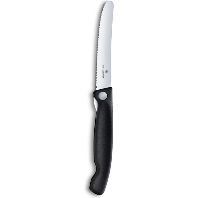 Victorinox Serrated Rounded Tip Kitchen Knife - Black