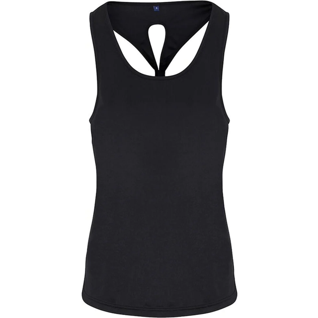 (L, Black) TriDri Womens/Ladies Yoga Knot Vest