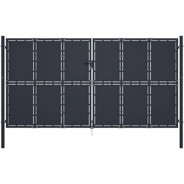 Trädgårdsgrind stål 400x175 cm antracit