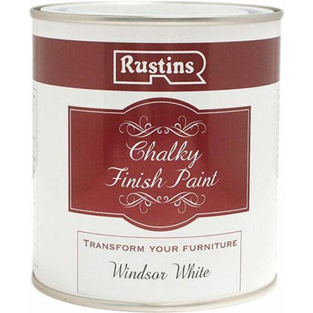 Rustins - Chalky Finish Paint Windsor White 500ml