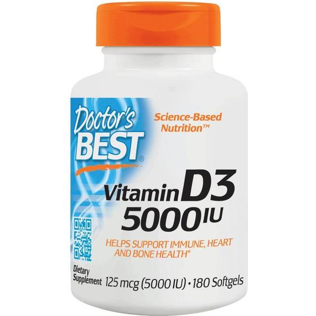 Doctor's Best  Vitamin D3  125 mcg (5 000 IU)  180 Softgels