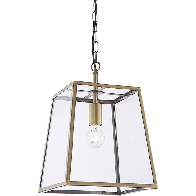 Endon 95835 Hurst 1 Light Pendant Brass Clear