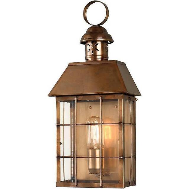 Elstead HYDE PARK BR Hyde Park Hand Made Flush Wall Lantern Solid Bras