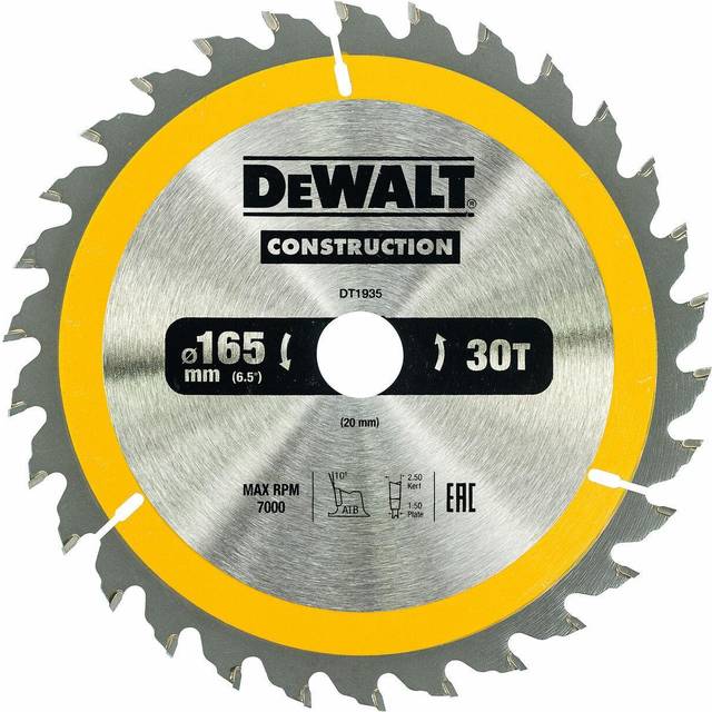 DT1935ÂCircular Saw Blade 165Âx 20Âmm 30WZ