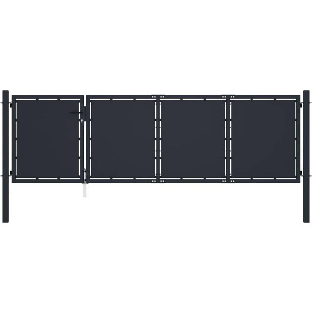 Trädgårdsgrind stål 350x100 cm antracit
