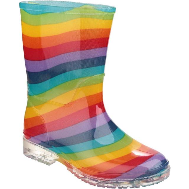 Cotswold Girls Patterned PVC Kids Childrens Welly Wellington Pink