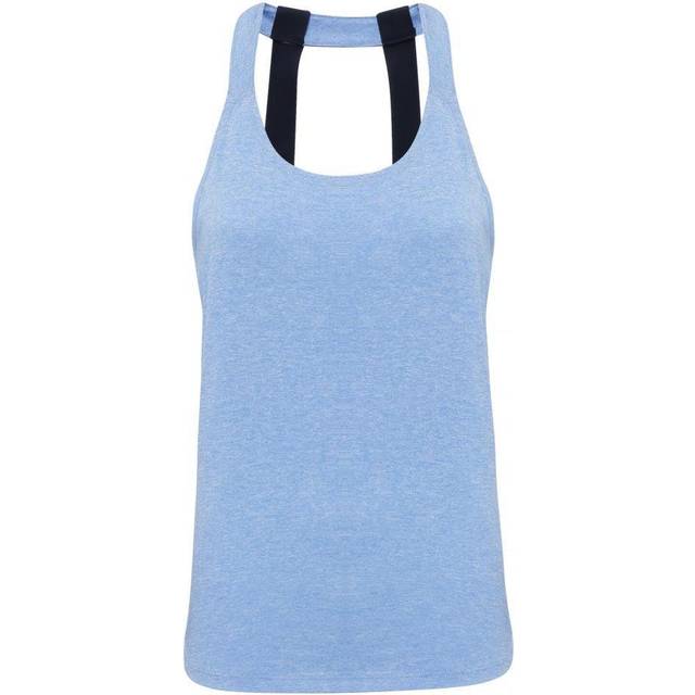 (M, Cornflower Melange) Tri Dri Womens/Ladies Double Strap Back Sleeveless Vest