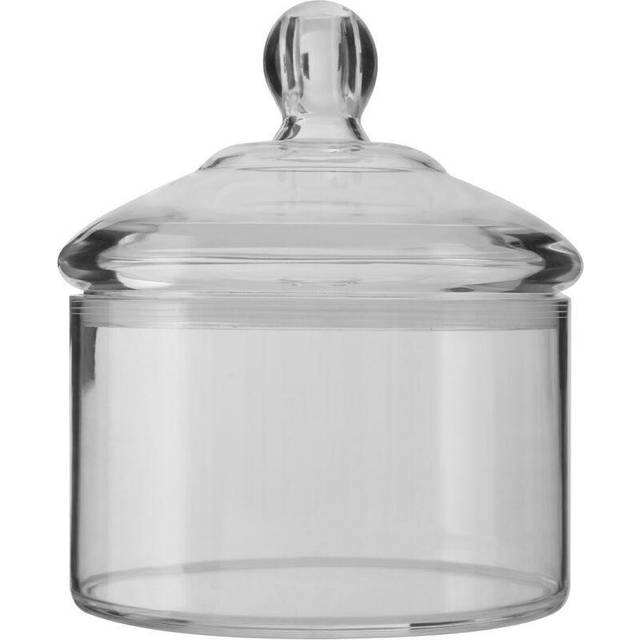 Gozo Medium Clear Glass Kitchen Dry Food Storage Airtight Lid Round Canister Jar
