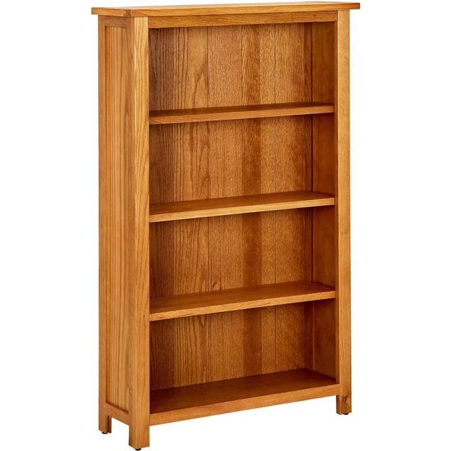 vidaXL 4-Tier Bookcase 70x22x110 cm Solid Oak Wood - Brown