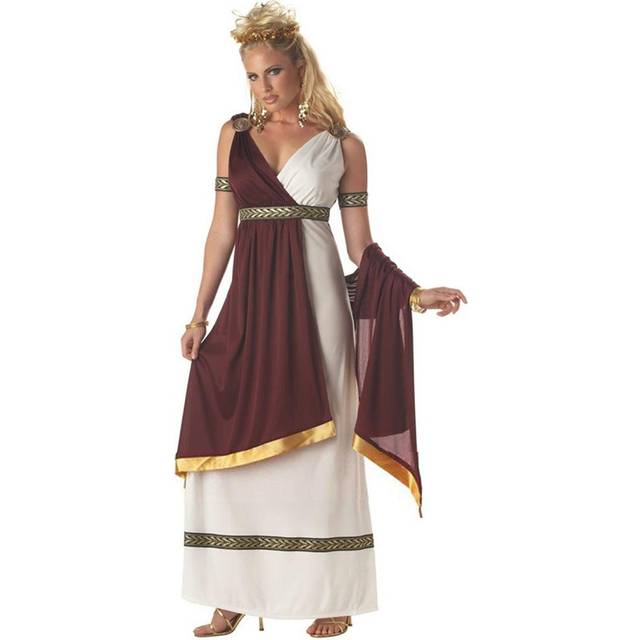 Roman Empress Toga Women&#39;s Costume | Adult Toga Costumes - Red&#47;White (XL)
