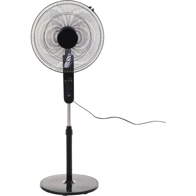 HOMCOM Free-Standing Oscillating Timer Fan with Remote - Black, Black