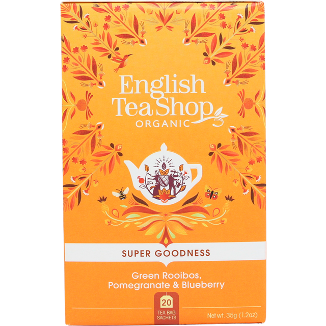 English Tea Shop Green Rooibos Pomegranate eko - 20 tepåsar
