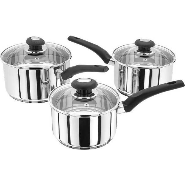 Judge, Essentials - 3 Piece Saucepan Set - Steel (3)